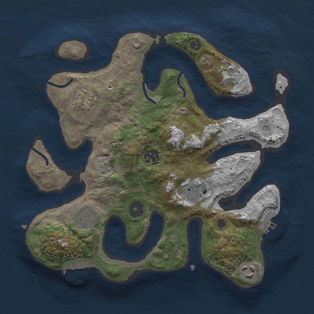 Rust Map: Procedural Map, Size: 3000, Seed: 1619038357, 14 Monuments