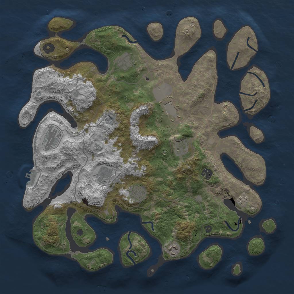 Rust Map: Procedural Map, Size: 4000, Seed: 2984471, 16 Monuments