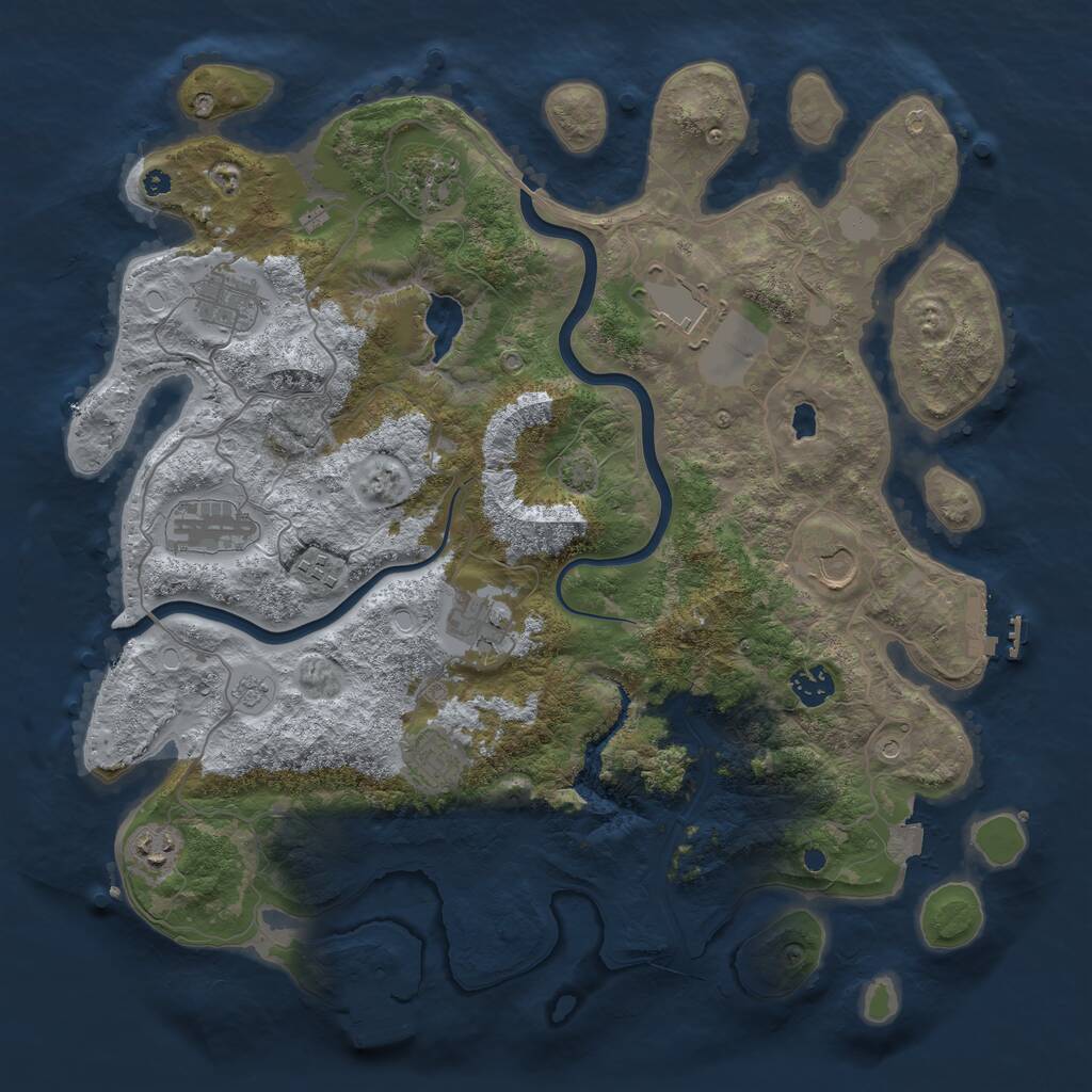Rust Map: Procedural Map, Size: 4000, Seed: 2984471, 16 Monuments