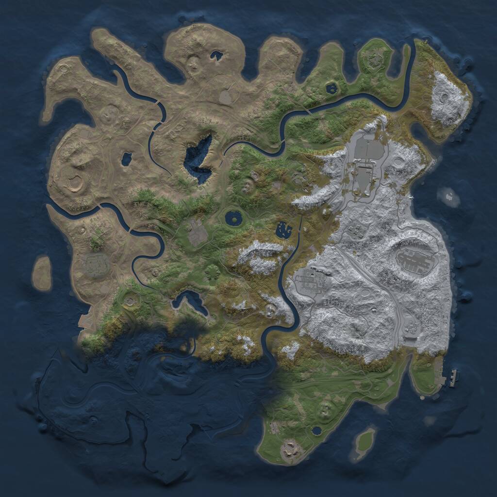 Rust Map: Procedural Map, Size: 4500, Seed: 2085561667, 16 Monuments