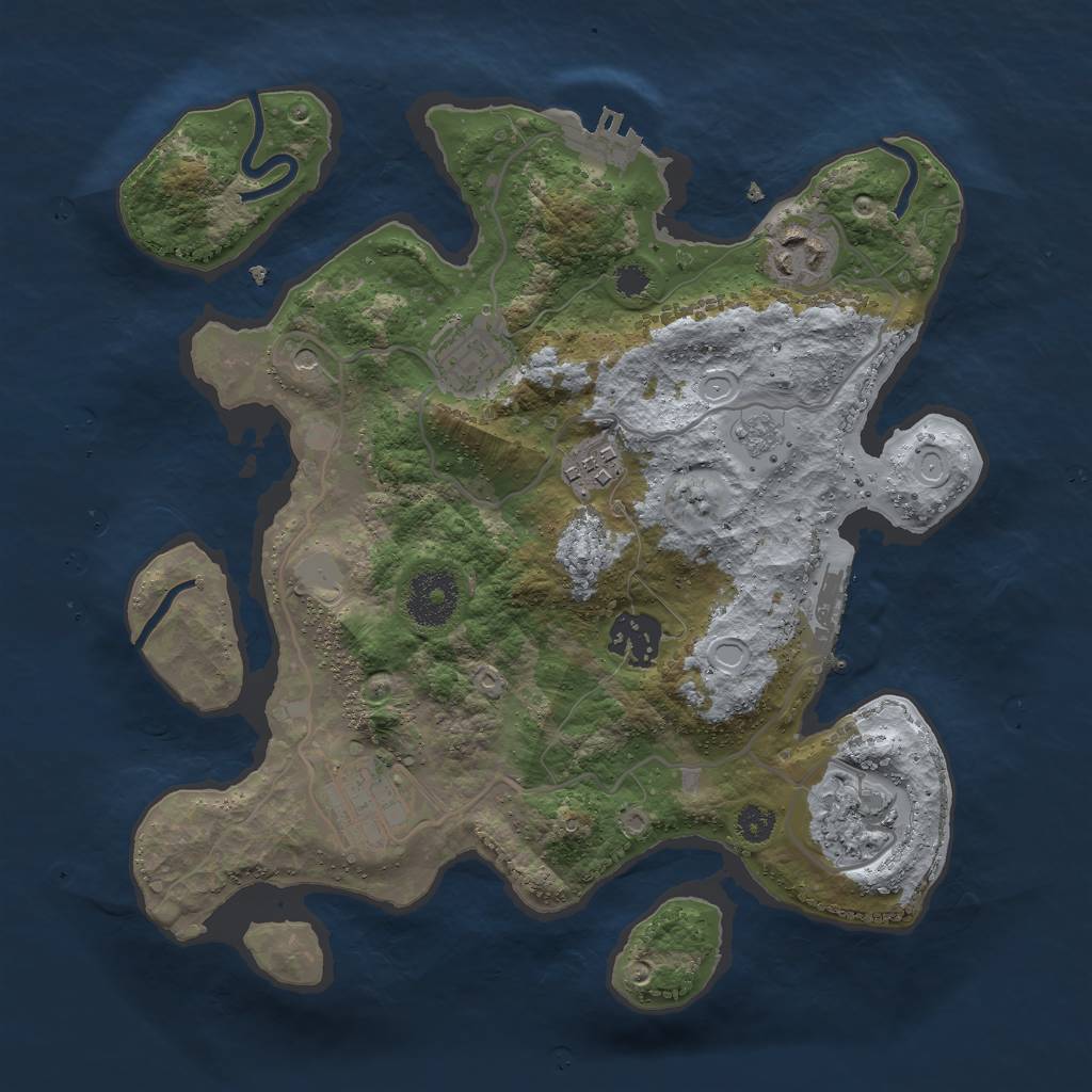 Rust Map: Procedural Map, Size: 3000, Seed: 69696969, 15 Monuments