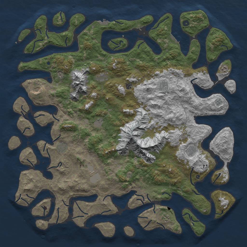 Rust Map: Procedural Map, Size: 6000, Seed: 1118864684, 19 Monuments