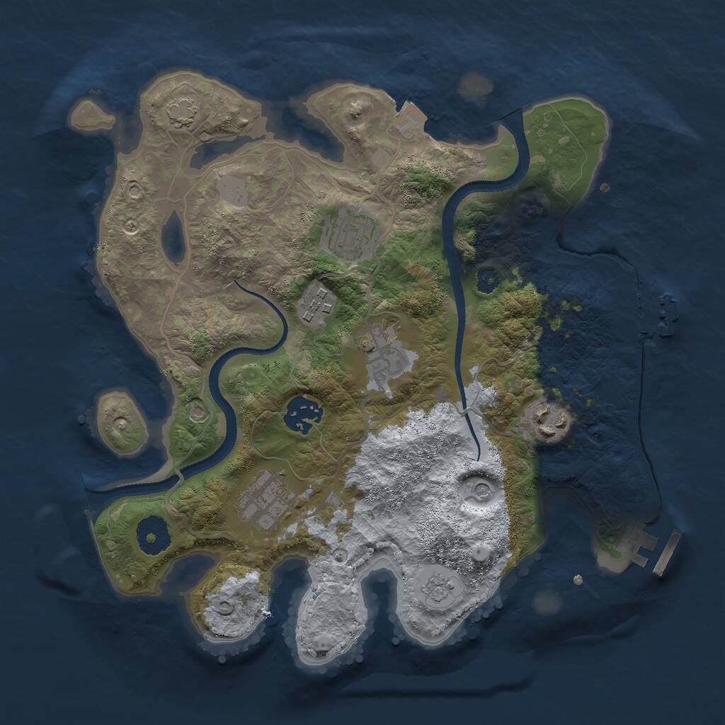 Rust Map: Procedural Map, Size: 3000, Seed: 1127504220, 12 Monuments