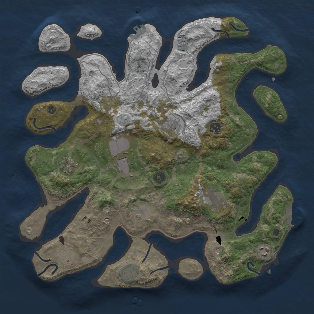 Rust Map: Procedural Map, Size: 4000, Seed: 5500, 18 Monuments