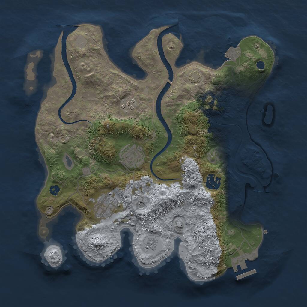 Rust Map: Procedural Map, Size: 3000, Seed: 4773014, 9 Monuments