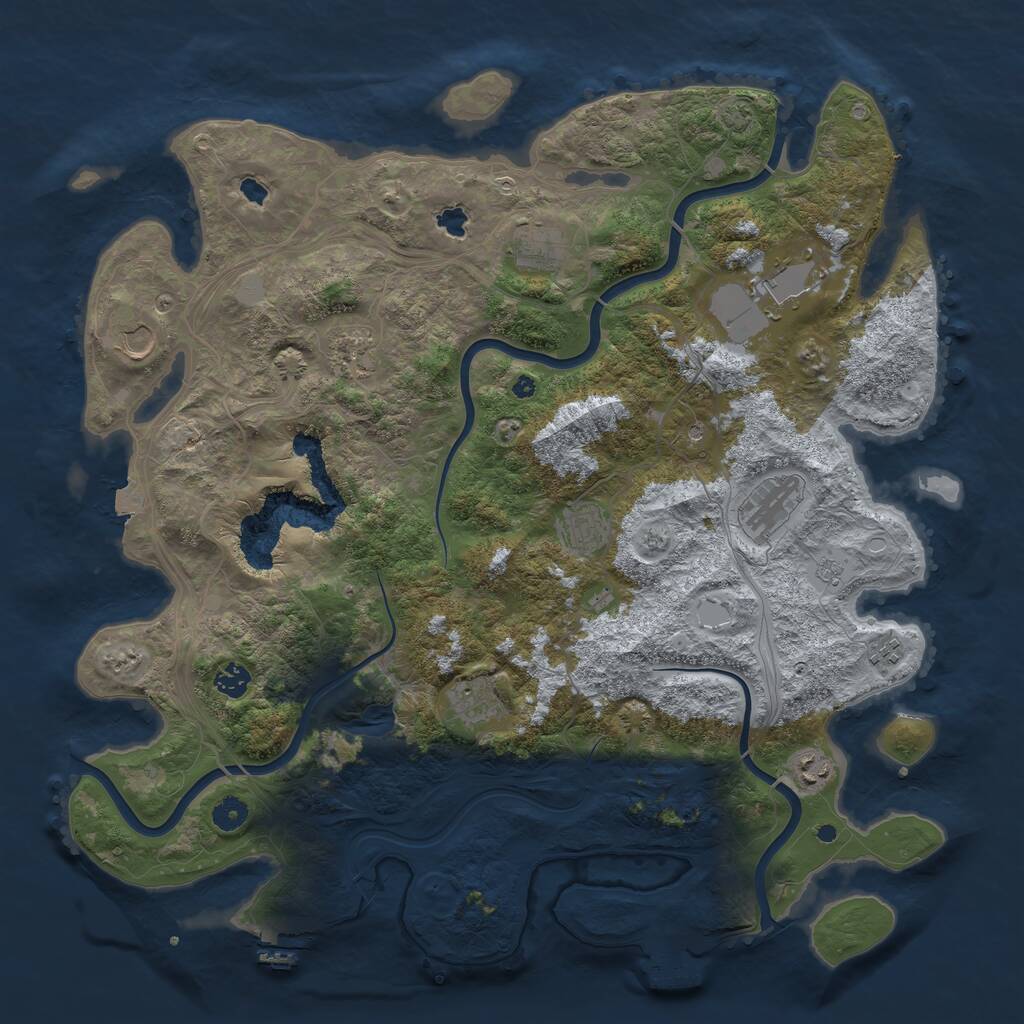 Rust Map: Procedural Map, Size: 4500, Seed: 1726759528, 16 Monuments