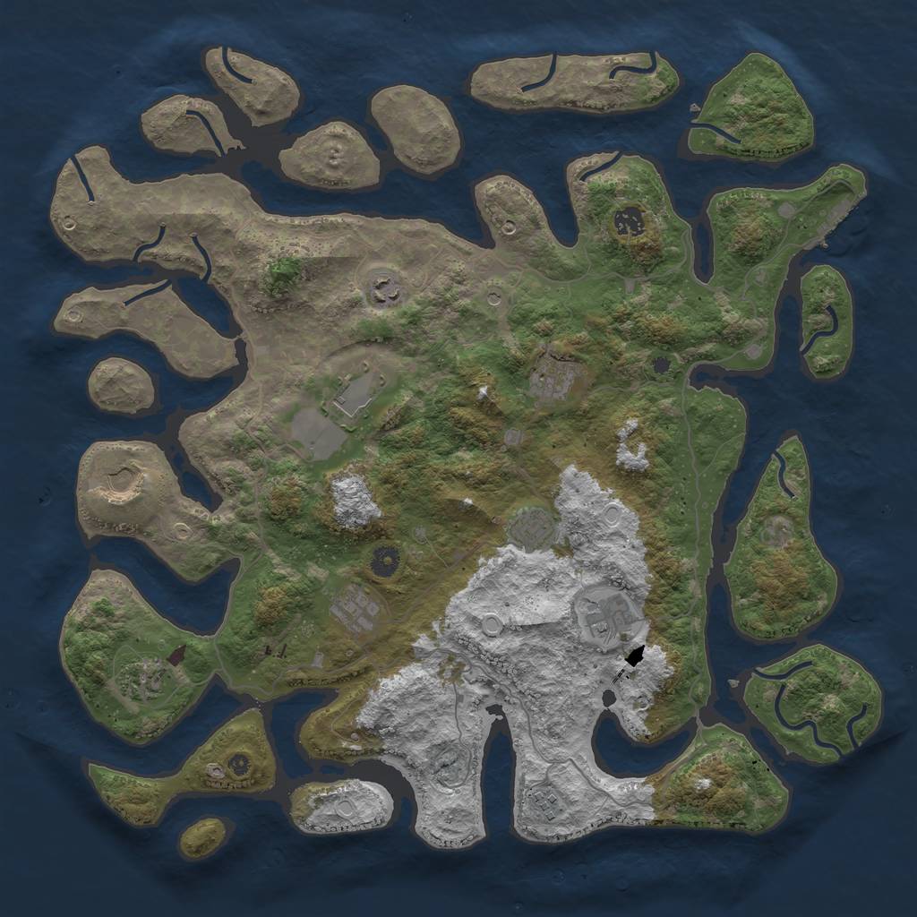 Rust Map: Procedural Map, Size: 4502, Seed: 5000001, 17 Monuments