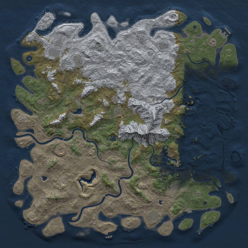 Rust Map: Procedural Map, Size: 6000, Seed: 1545635478, 17 Monuments