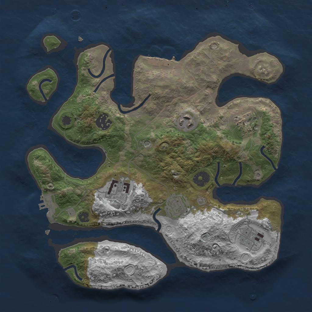 Rust Map: Procedural Map, Size: 3000, Seed: 329209132, 14 Monuments