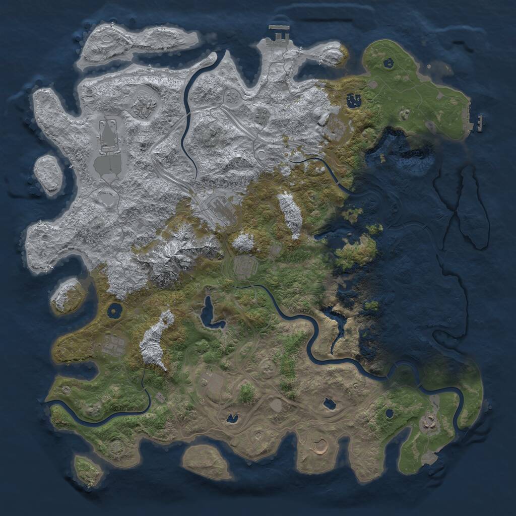 Rust Map: Procedural Map, Size: 5000, Seed: 104518056, 17 Monuments