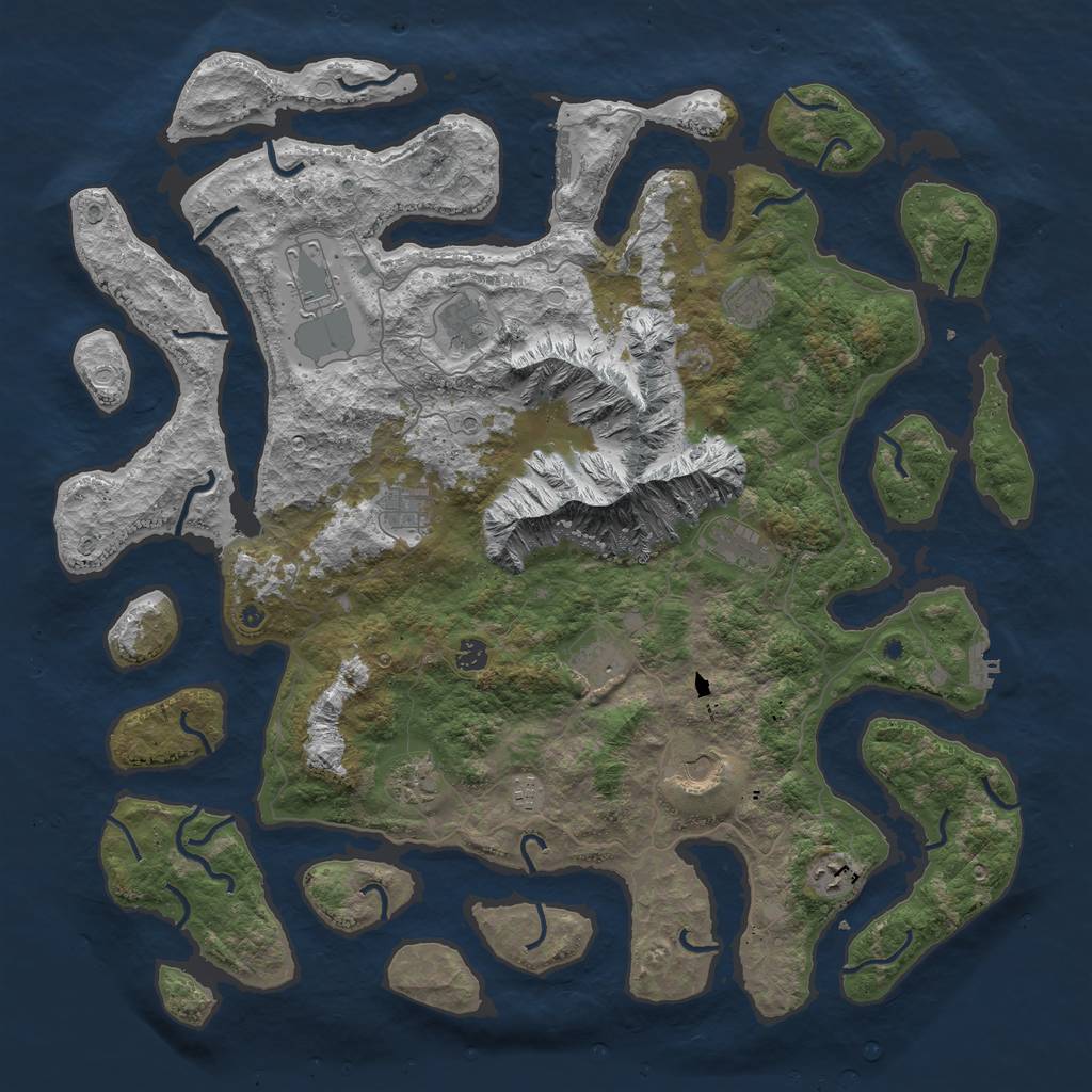 Rust Map: Procedural Map, Size: 5000, Seed: 104518056, 19 Monuments