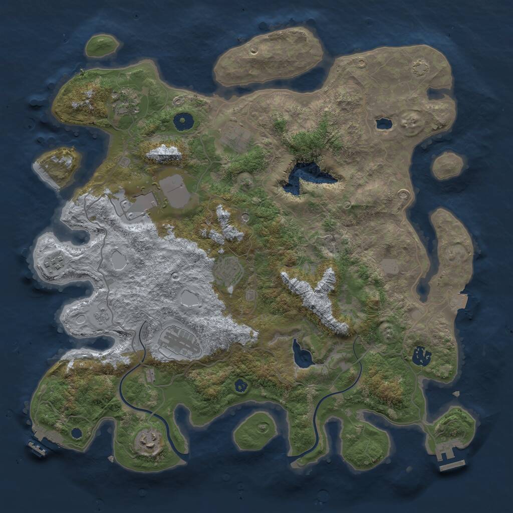 Rust Map: Procedural Map, Size: 4000, Seed: 946533, 14 Monuments
