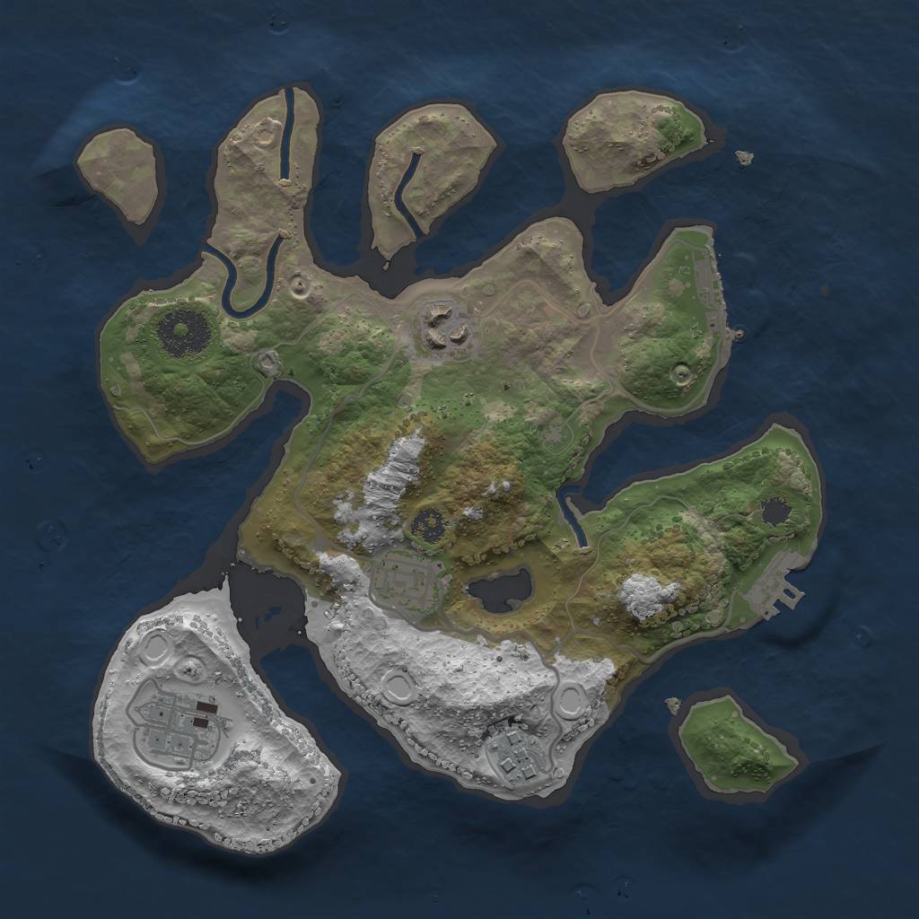 Rust Map: Procedural Map, Size: 2750, Seed: 2147483647, 11 Monuments