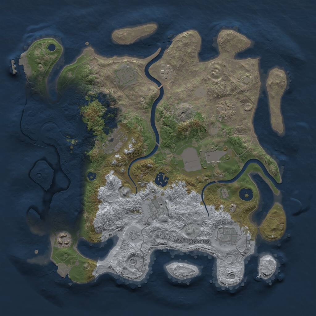 Rust Map: Procedural Map, Size: 3500, Seed: 1893788835, 14 Monuments