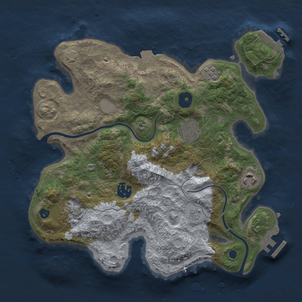 Rust Map: Procedural Map, Size: 3000, Seed: 185959983, 11 Monuments