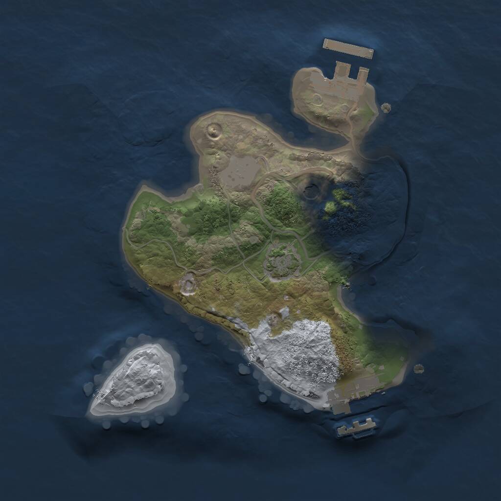 Rust Map: Procedural Map, Size: 2001, Seed: 6738, 5 Monuments