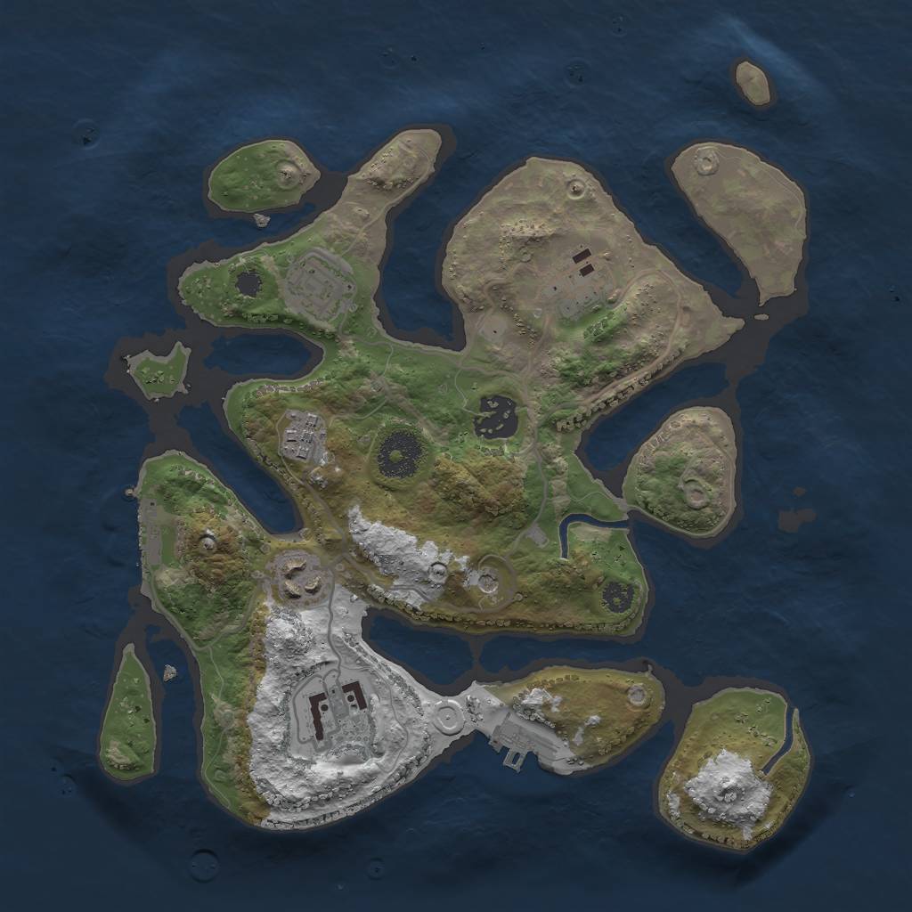 Rust Map: Procedural Map, Size: 3000, Seed: 11649507, 14 Monuments