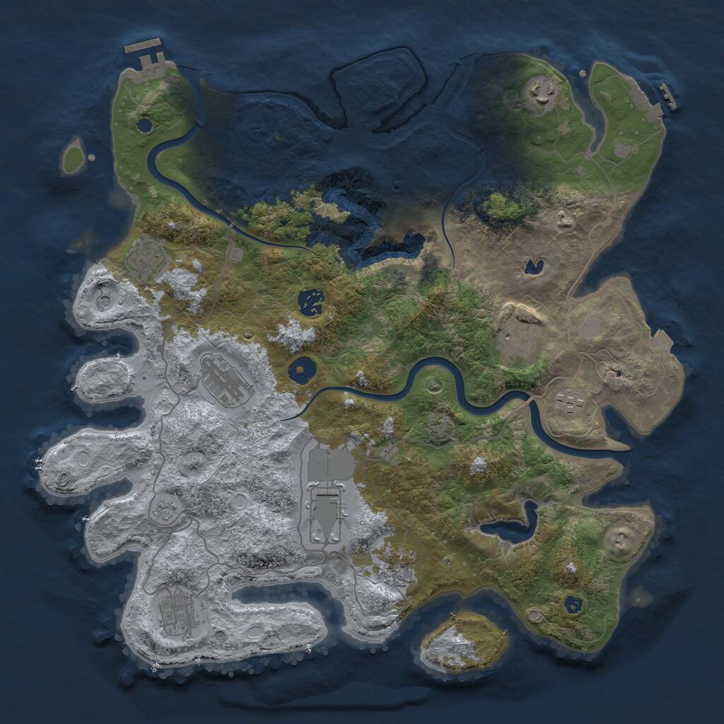 Rust Map: Procedural Map, Size: 4000, Seed: 922614, 15 Monuments