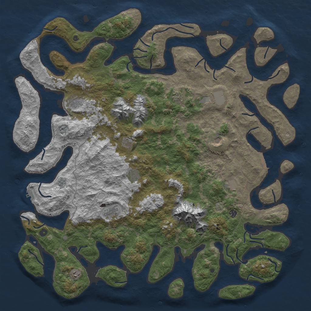 Rust Map: Procedural Map, Size: 6000, Seed: 4301986, 19 Monuments