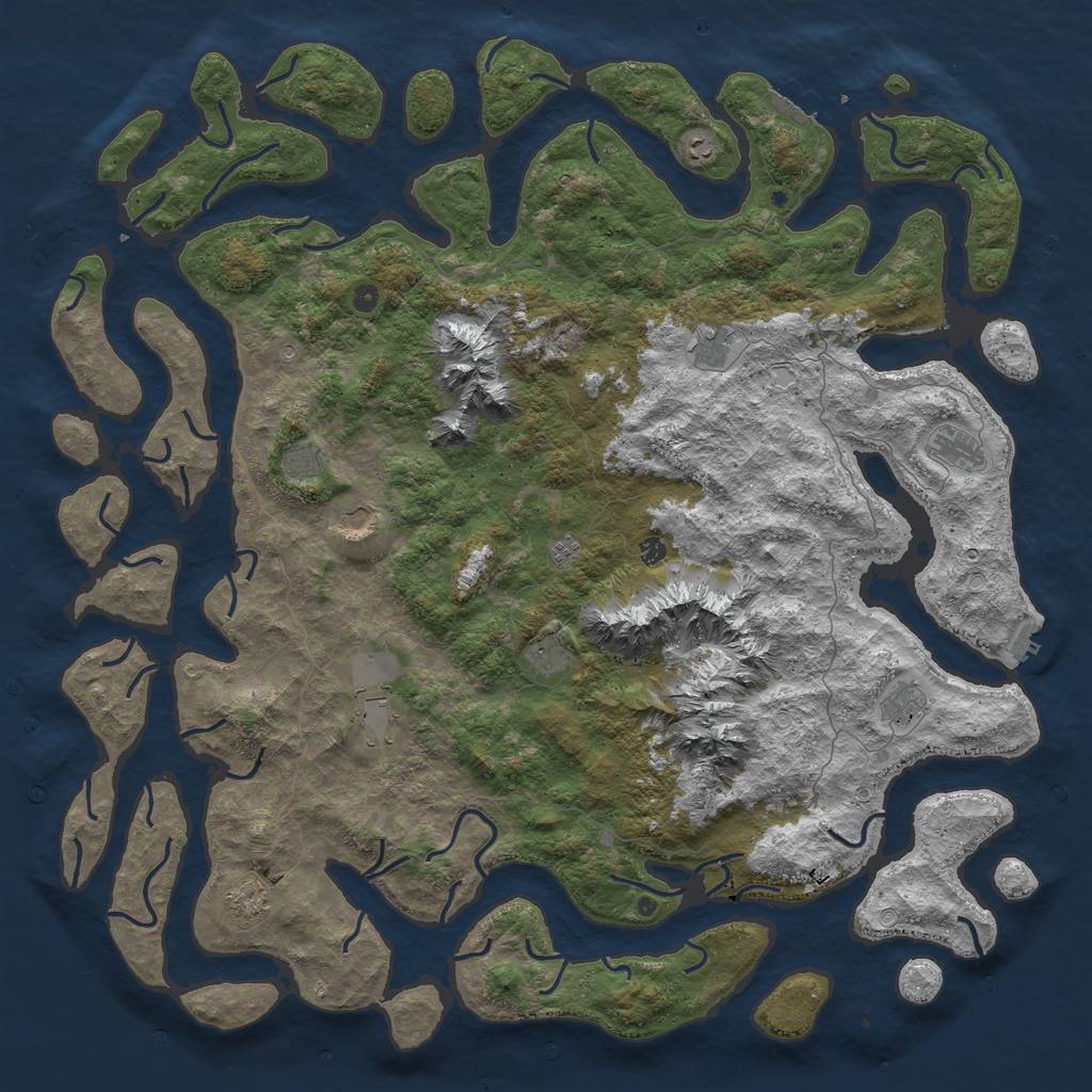 Rust Map: Procedural Map, Size: 6000, Seed: 245, 19 Monuments