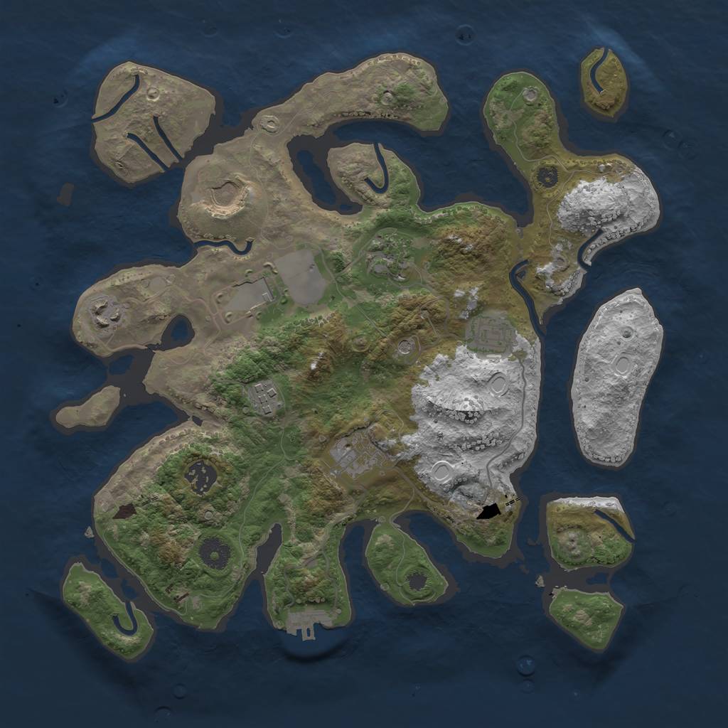 Rust Map: Procedural Map, Size: 3500, Seed: 477842004, 15 Monuments