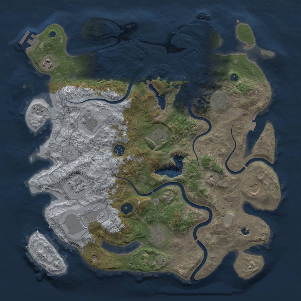 Rust Map: Procedural Map, Size: 4000, Seed: 193167, 16 Monuments