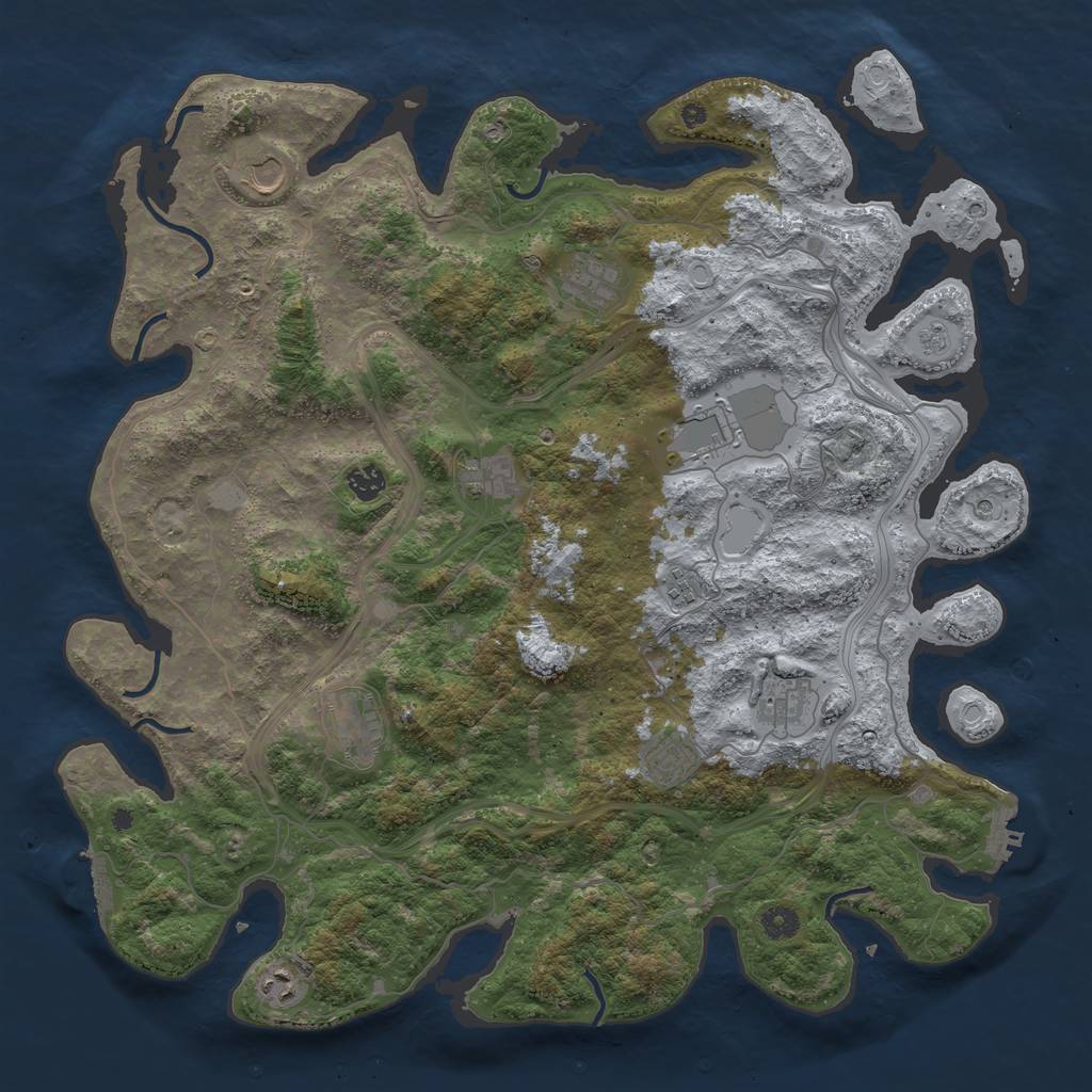 Rust Map: Procedural Map, Size: 4500, Seed: 238285, 17 Monuments