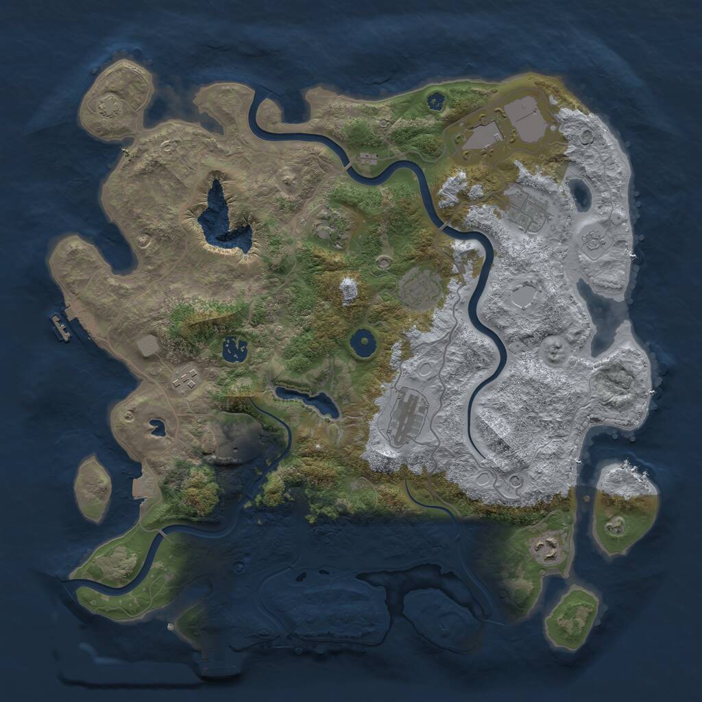 Rust Map: Procedural Map, Size: 4000, Seed: 637397, 15 Monuments