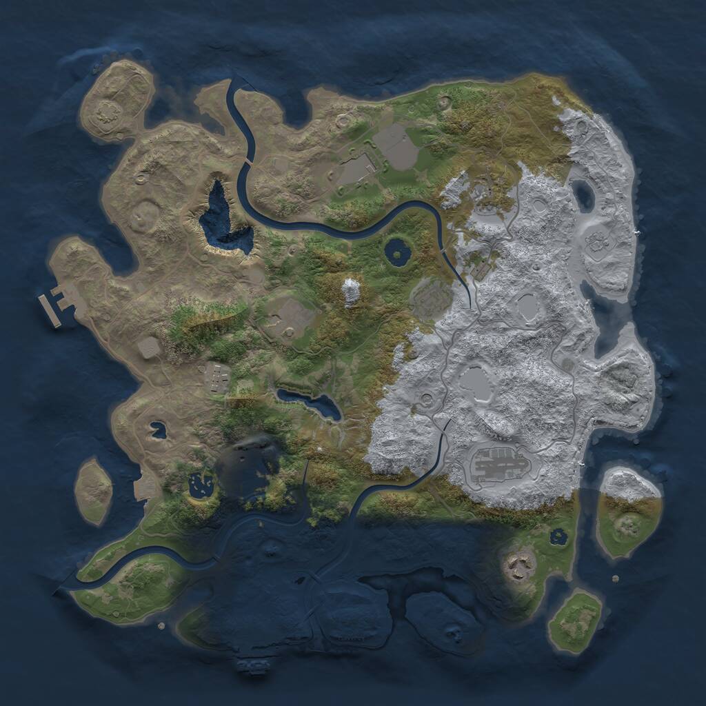 Rust Map: Procedural Map, Size: 4000, Seed: 637397, 15 Monuments