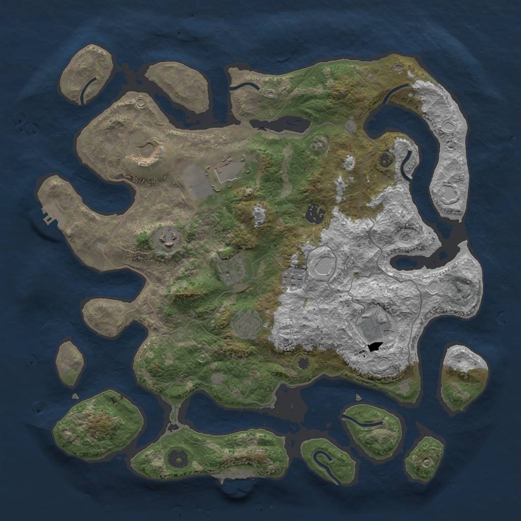 Rust Map: Procedural Map, Size: 4000, Seed: 637397, 16 Monuments