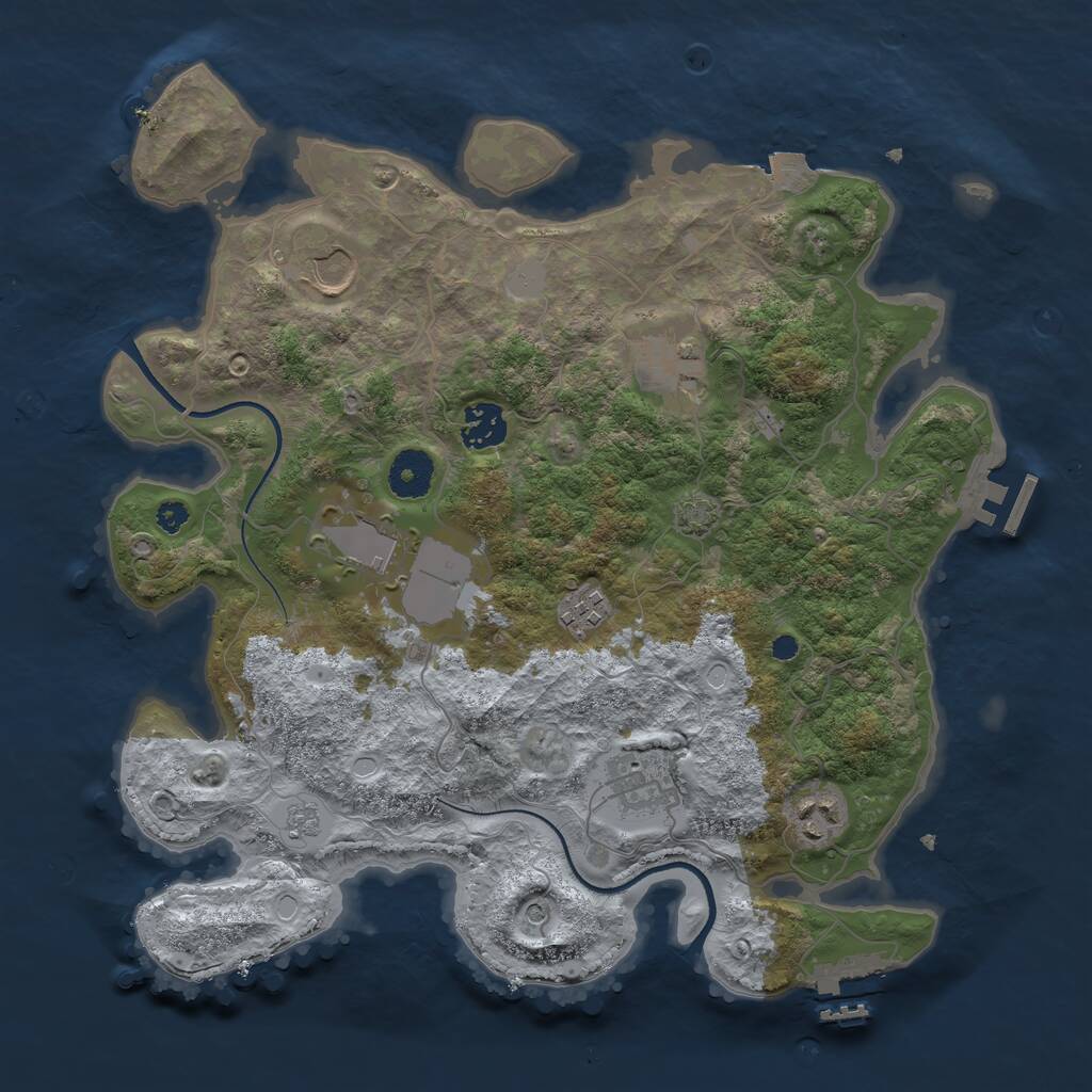 Rust Map: Procedural Map, Size: 3500, Seed: 11478, 13 Monuments