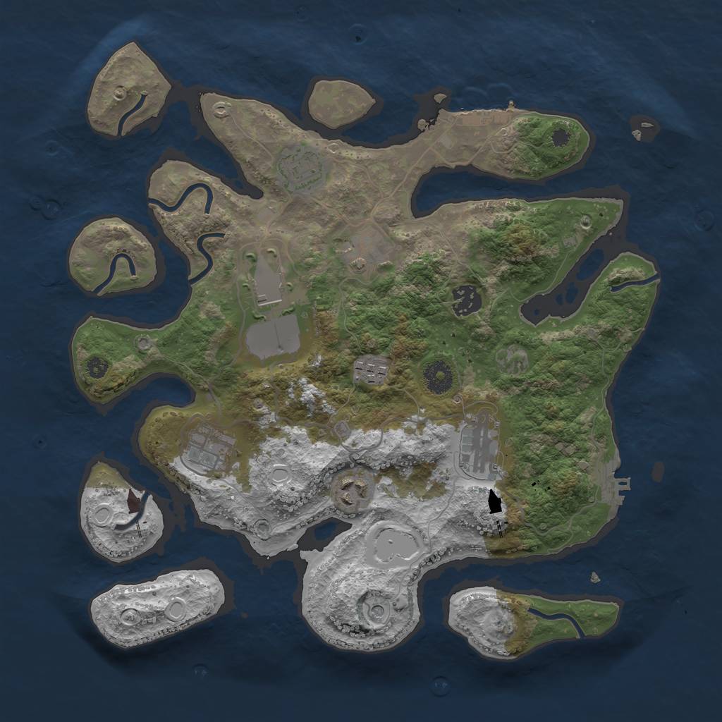 Rust Map: Procedural Map, Size: 3500, Seed: 11478, 16 Monuments