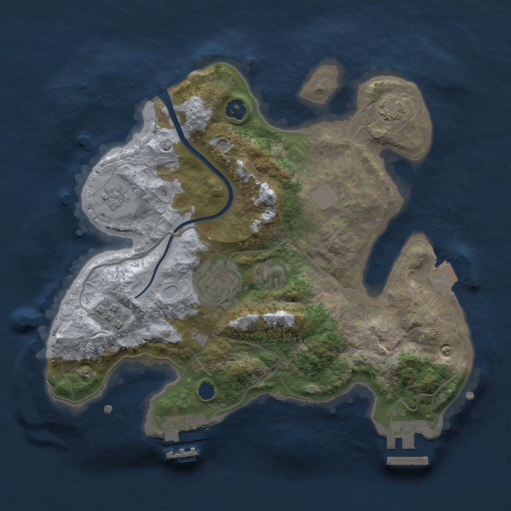 Rust Map: Procedural Map, Size: 2500, Seed: 4193618, 7 Monuments