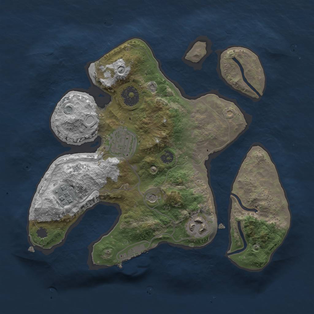 Rust Map: Procedural Map, Size: 2500, Seed: 4193618, 10 Monuments