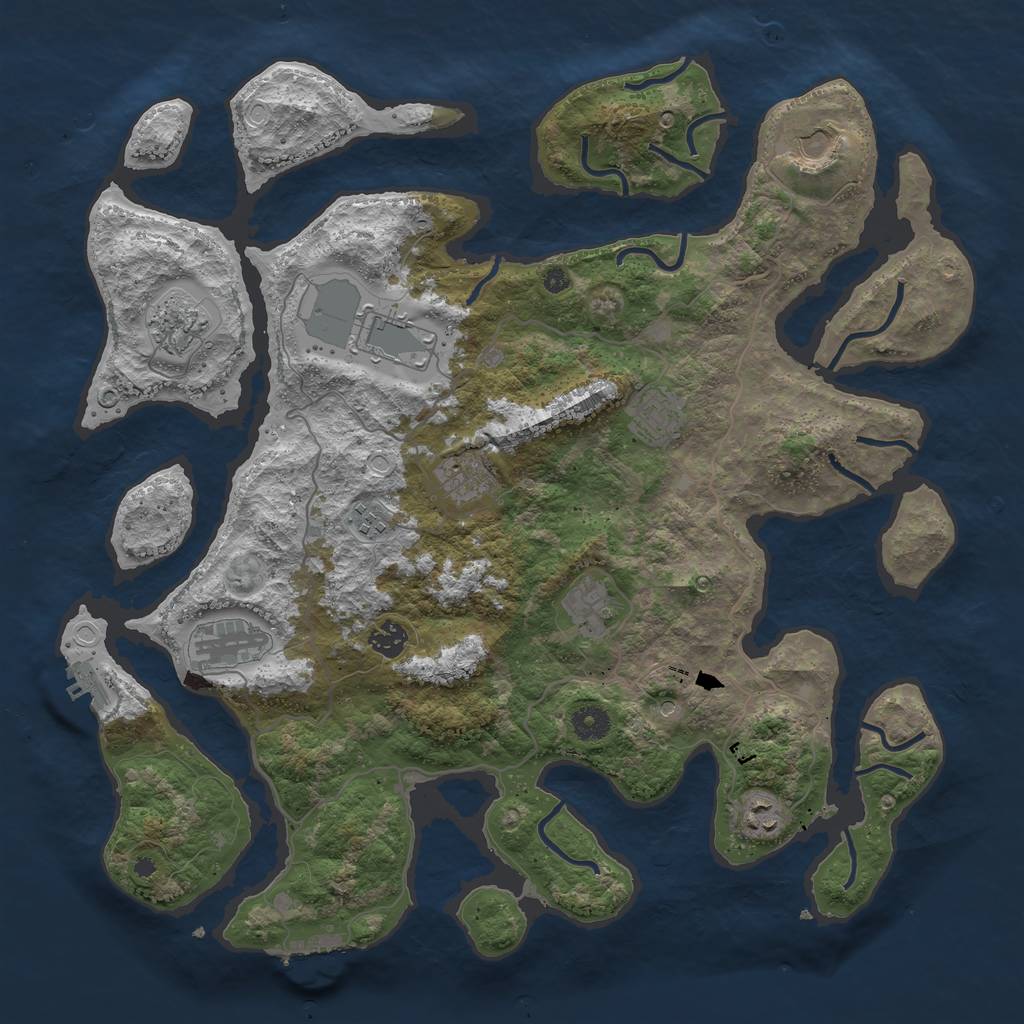 Rust Map: Procedural Map, Size: 4200, Seed: 768896825, 18 Monuments