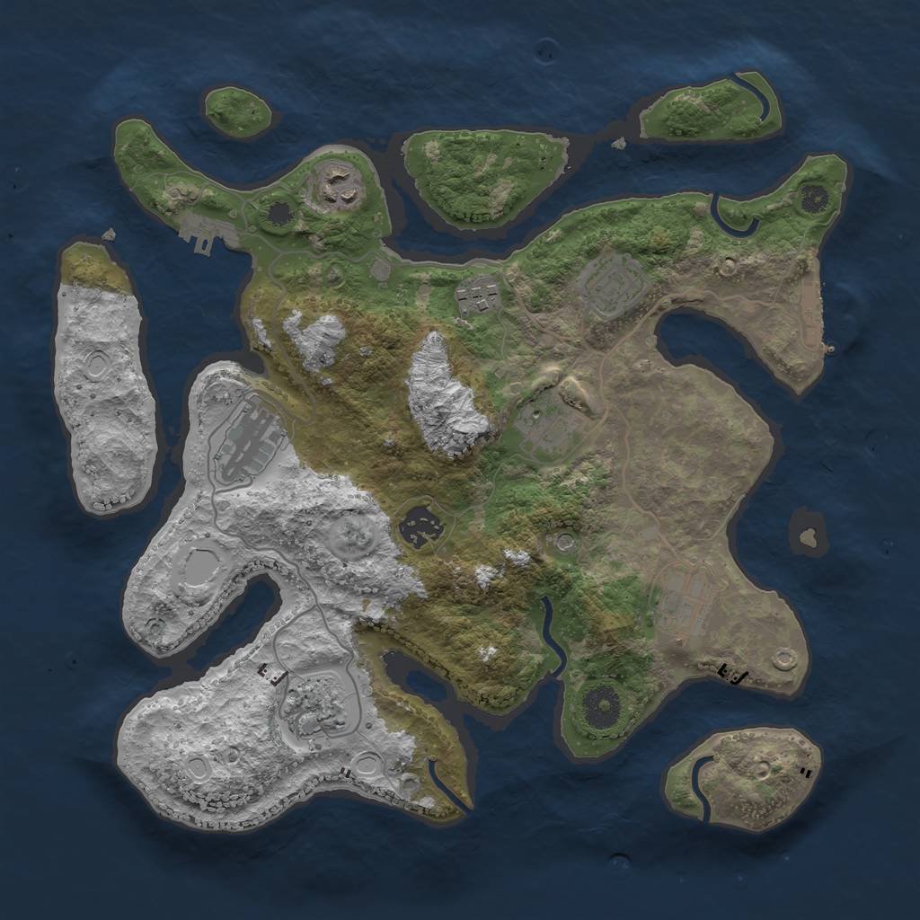 Rust Map: Procedural Map, Size: 3400, Seed: 1514507938, 16 Monuments