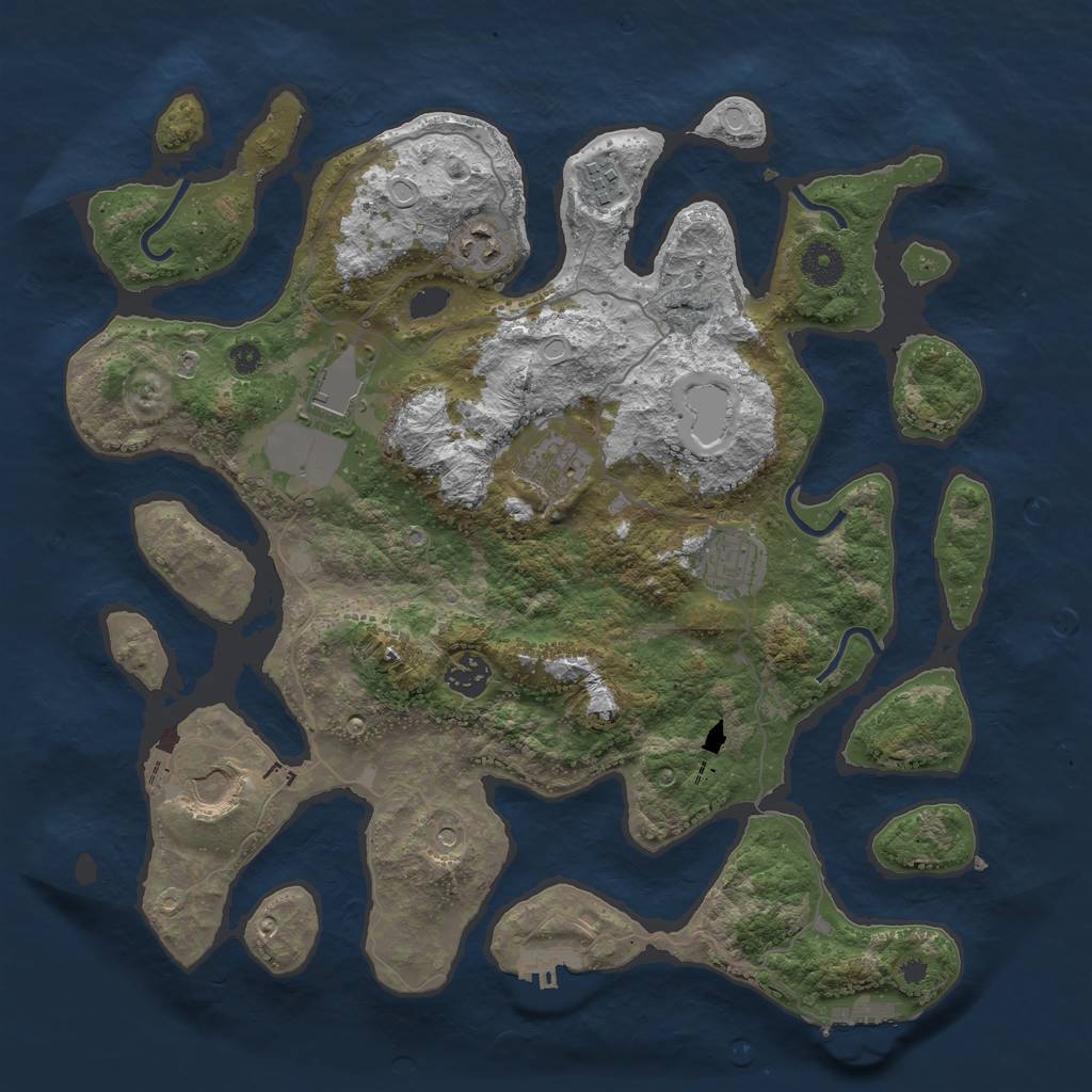 Rust Map: Procedural Map, Size: 3750, Seed: 606193953, 15 Monuments