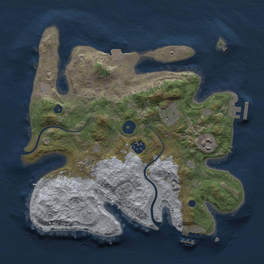 Rust Map: Procedural Map, Size: 3000, Seed: 1946549735, 10 Monuments