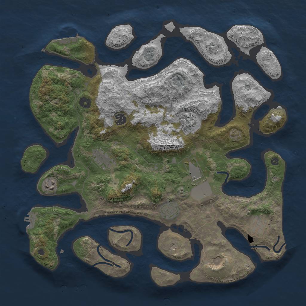 Rust Map: Procedural Map, Size: 3900, Seed: 468, 17 Monuments