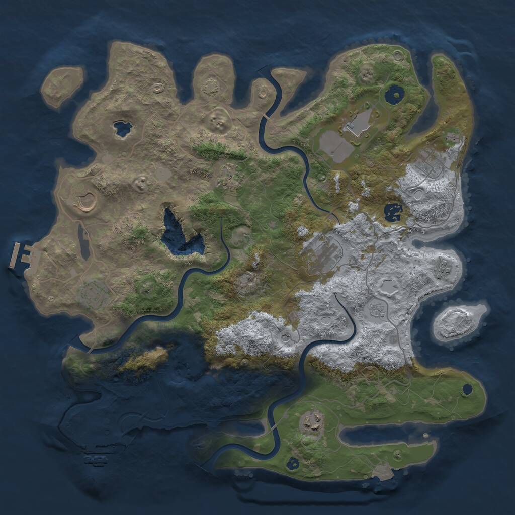 Rust Map: Procedural Map, Size: 4000, Seed: 1979741491, 15 Monuments