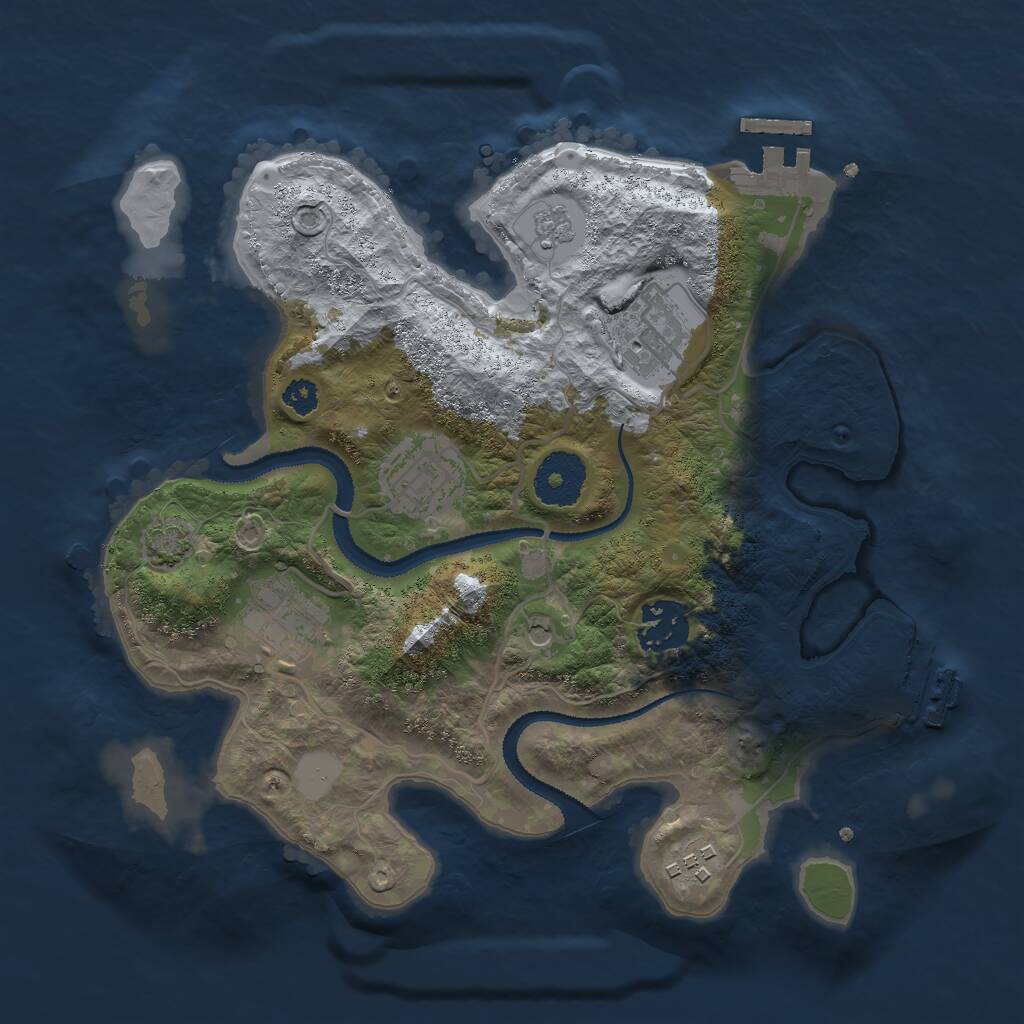 Rust Map: Procedural Map, Size: 2910, Seed: 1234, 11 Monuments