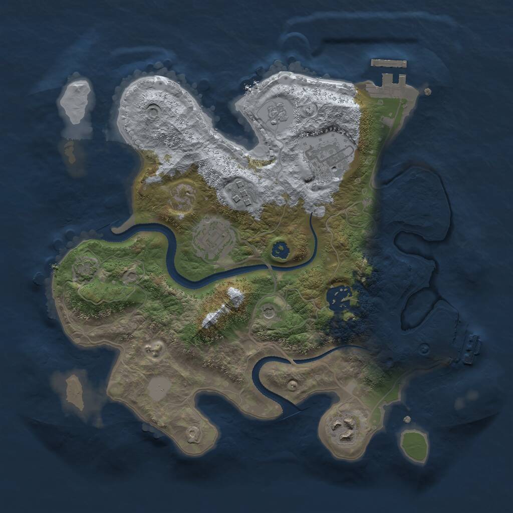 Rust Map: Procedural Map, Size: 2910, Seed: 1234, 11 Monuments