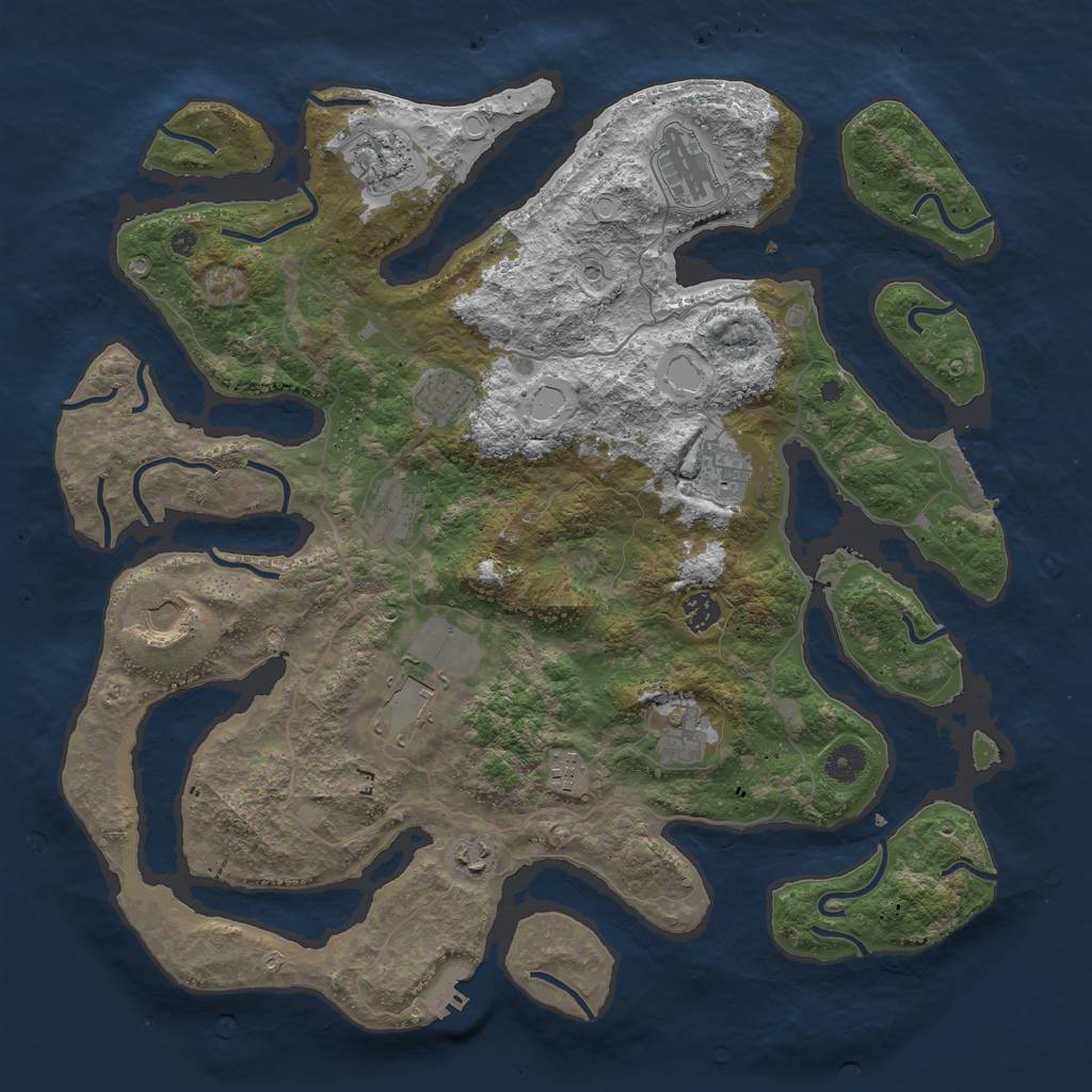 Rust Map: Procedural Map, Size: 4250, Seed: 92847548, 19 Monuments