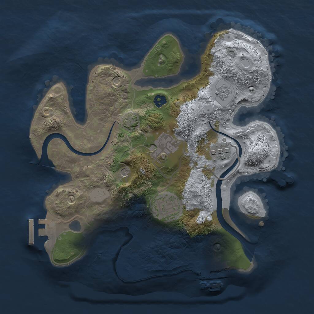 Rust Map: Procedural Map, Size: 2500, Seed: 15123531, 9 Monuments
