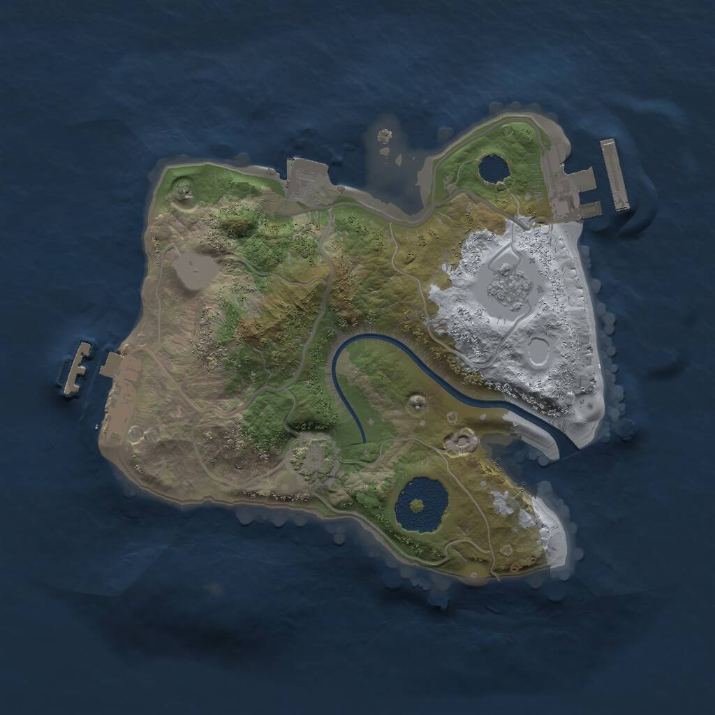 Rust Map: Procedural Map, Size: 2000, Seed: 1774554679, 5 Monuments