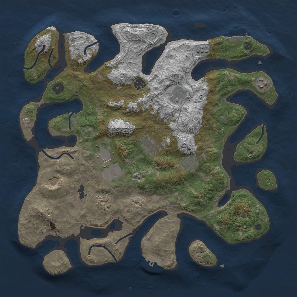 Rust Map: Procedural Map, Size: 4000, Seed: 67809, 17 Monuments