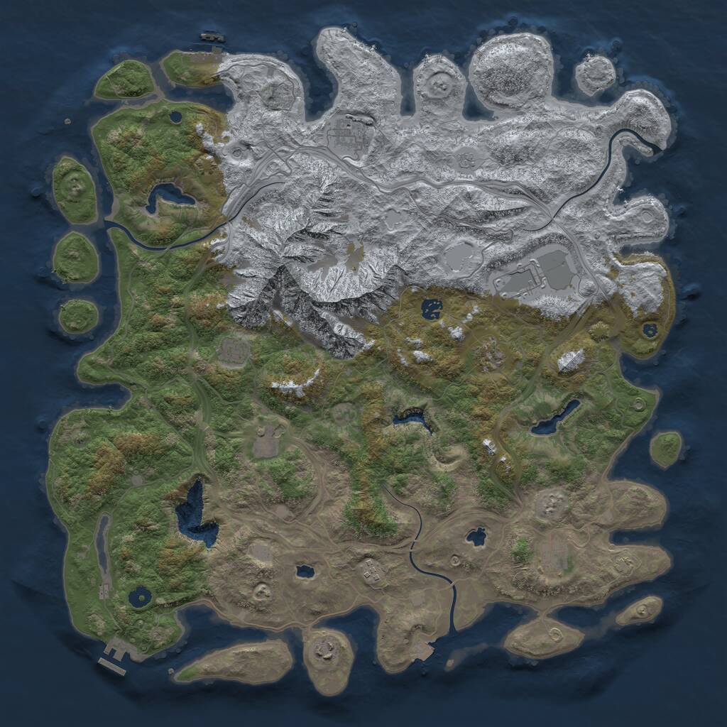 Rust Map: Procedural Map, Size: 5000, Seed: 152, 15 Monuments