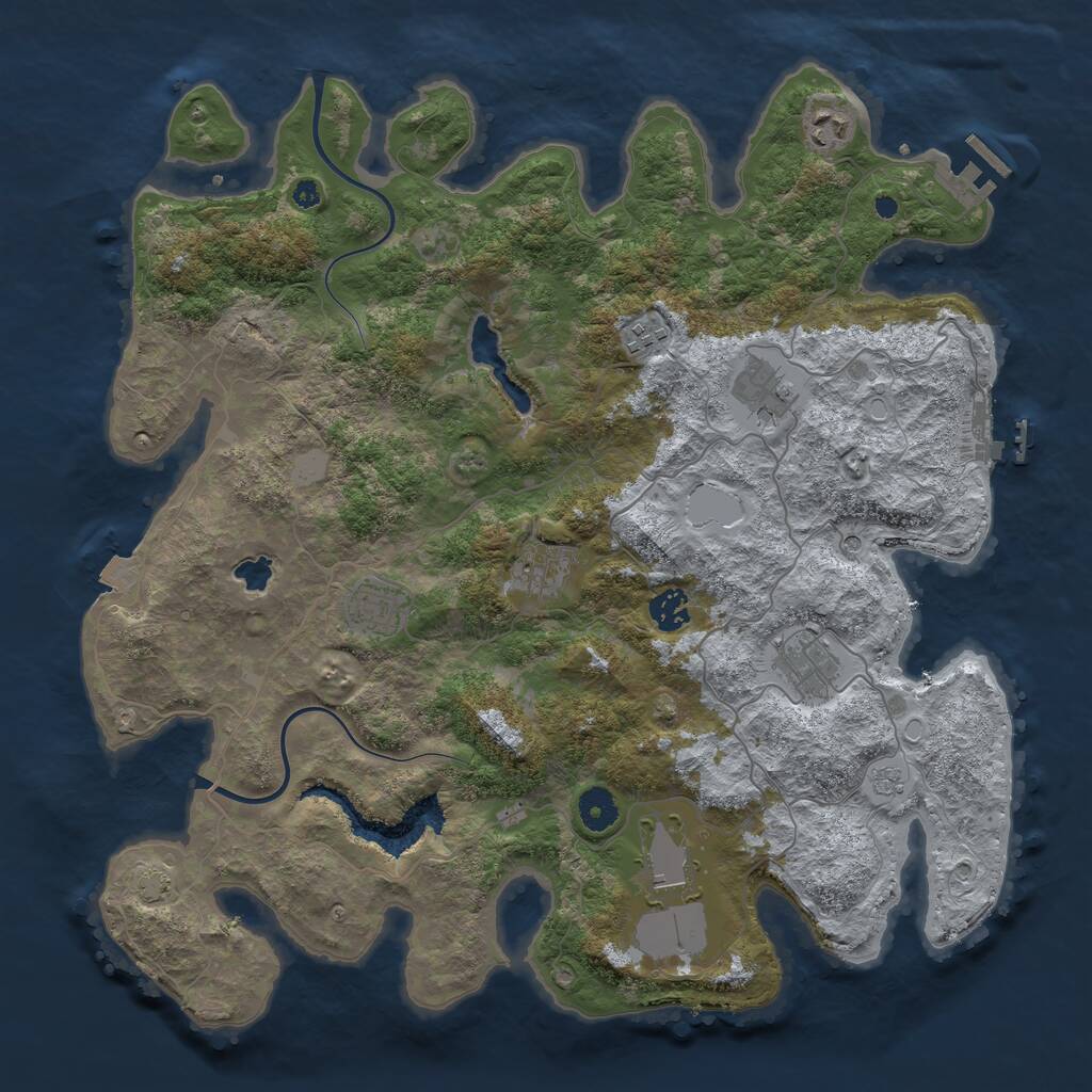Rust Map: Procedural Map, Size: 4000, Seed: 14730, 14 Monuments