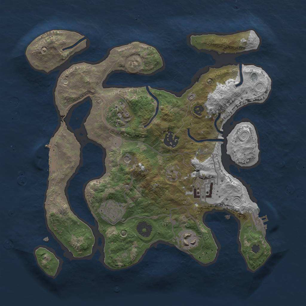 Rust Map: Procedural Map, Size: 3000, Seed: 27051978, 13 Monuments