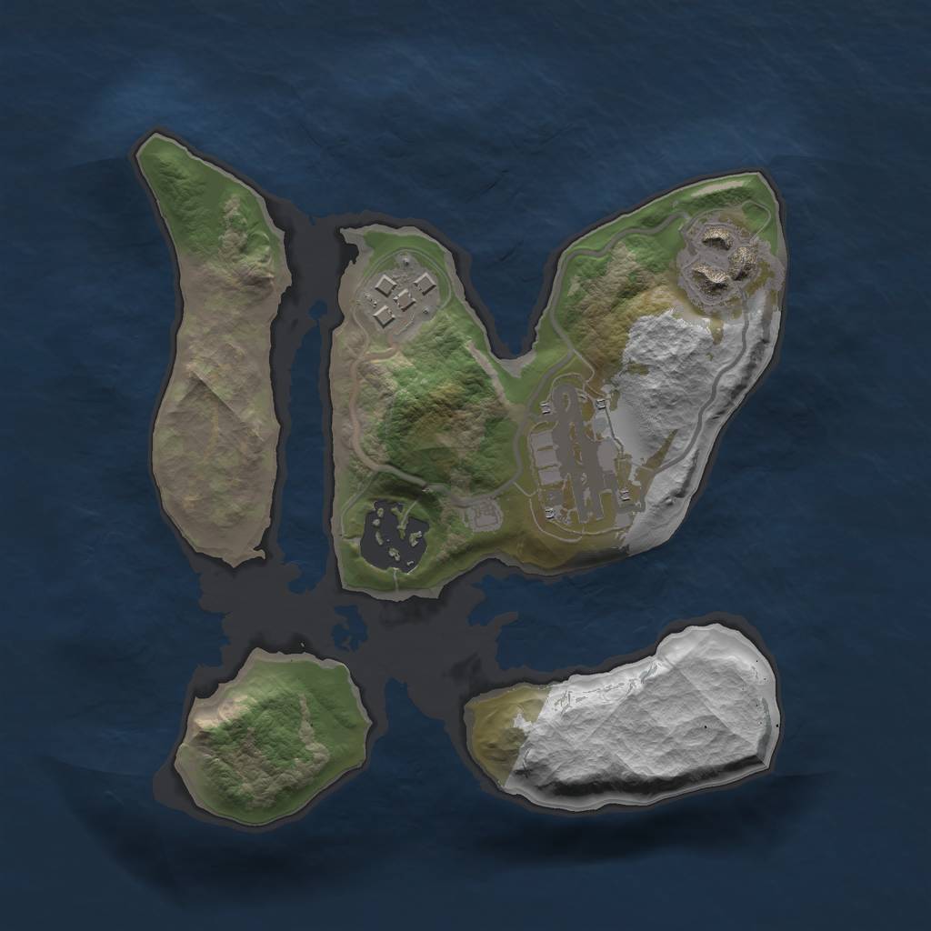 Rust Map: Barren, Size: 2000, Seed: 10, 6 Monuments